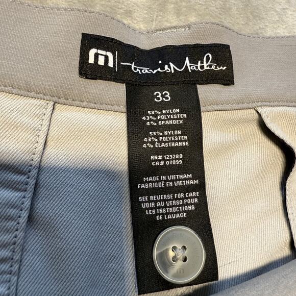 Travis Mathew Shorts Mens 33 Heather Gray Golf Chino Performance Stretch Blend - Picture 4 of 12